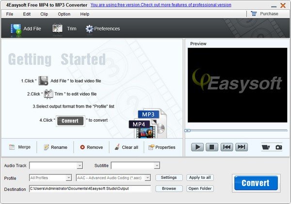 4Easysoft Free MP4 to MP3 Converter(ƵתƵת)