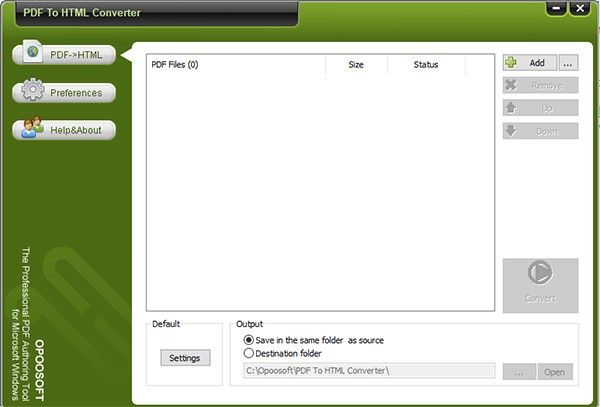 Opoosoft PDF To HTML Converter(PDFļʽת)