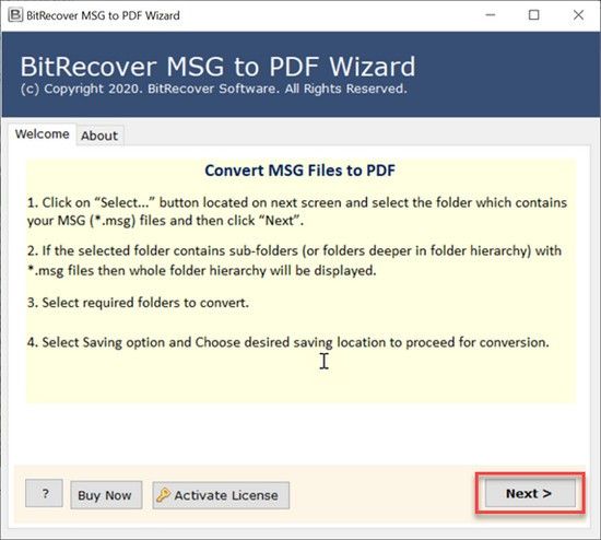 BitRecover MSG to PDF Wizard(MSGPDFת)