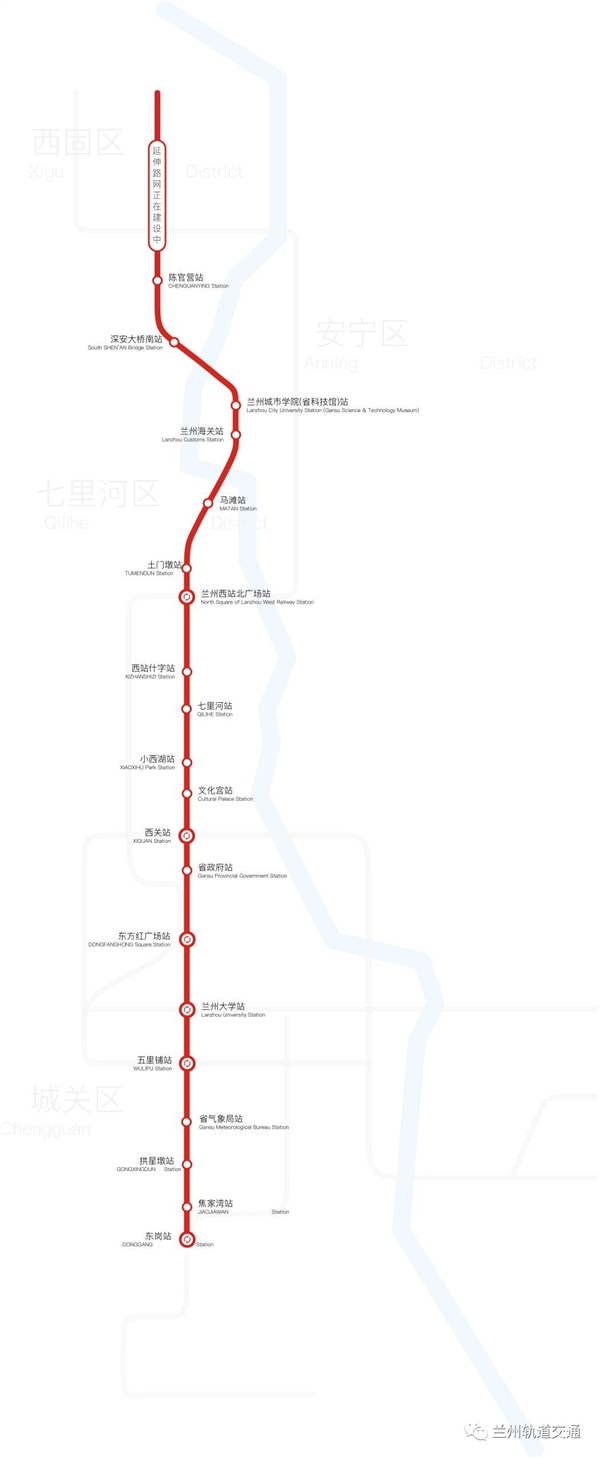 兰州一号线地铁线路图图片