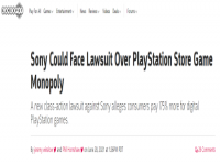 索尼或面临诉讼：PS商店垄断让玩家买游戏花更多钱