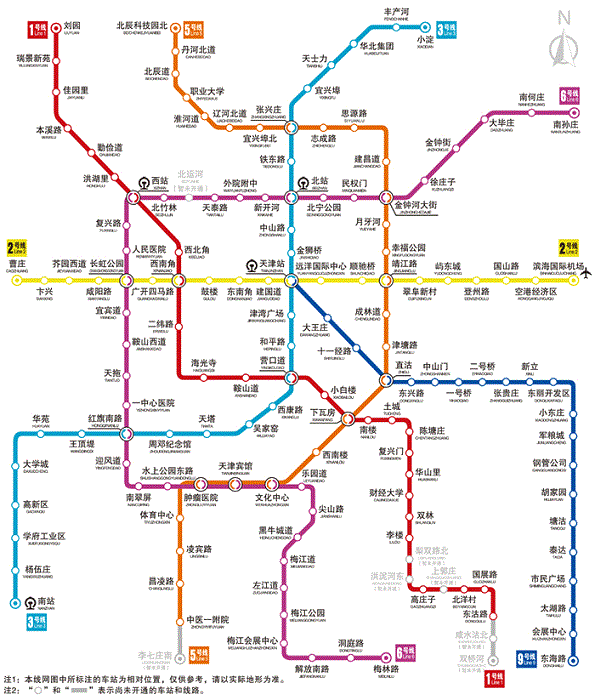 天津地铁线路图