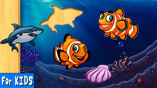 Ȥ (Ocean Animals Puzzle) - ׶Ͷͯ (Wooden animal shape and form puzzles for kindergarten kids and toddlers)