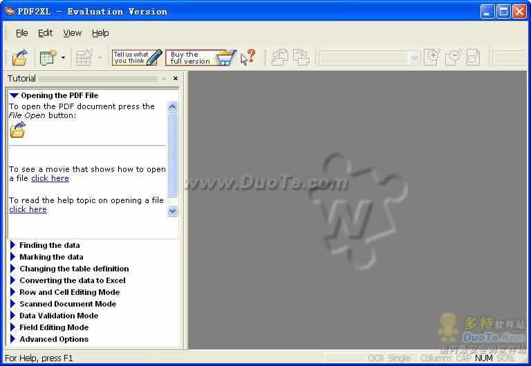 PDF2XL