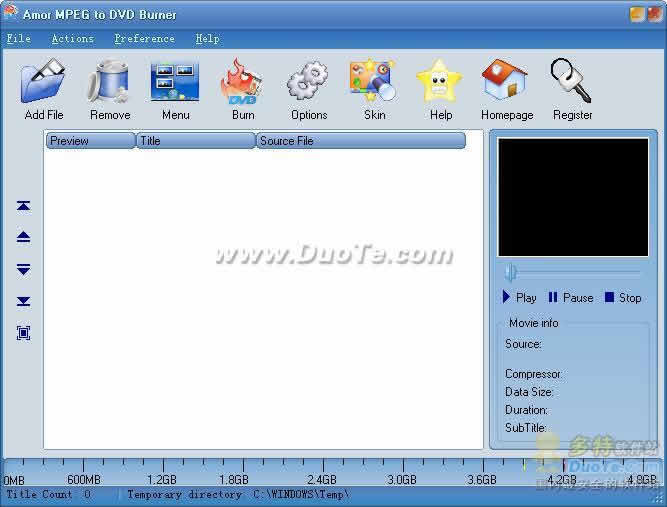 Amor MPEG to DVD Burner