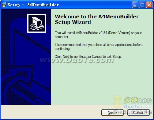 A4 Flash Menu Builder