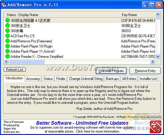 Add/Remove Pro