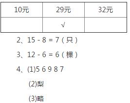 人教版一年级下册数学期中测试卷课时练答案4