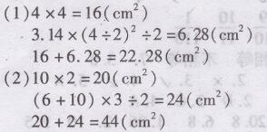 北师大版五年级上册数学第六章组合图形的面积组合图形的面积两导两练高效学案答案4