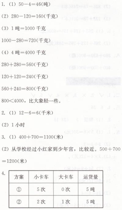 人教版三年级上册数学第三单元综合测试学法大视野答案6