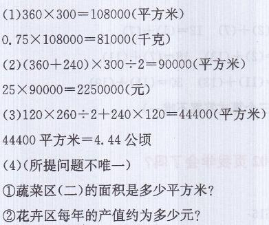 青岛版五年级上册数学课本第85页我学会了吗答案1