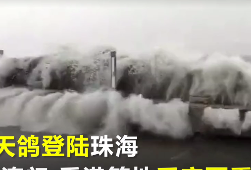 天鸽台风视频 2017天鸽台风登陆广州深圳珠海现场视频