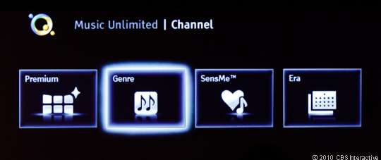 Sony's Music Unlimited selection tool