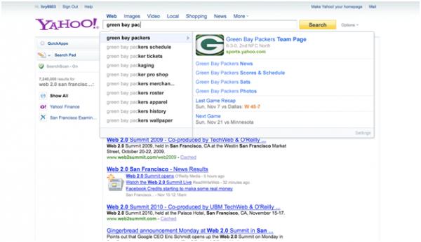 Yahoo! Rich Assist beta example 2