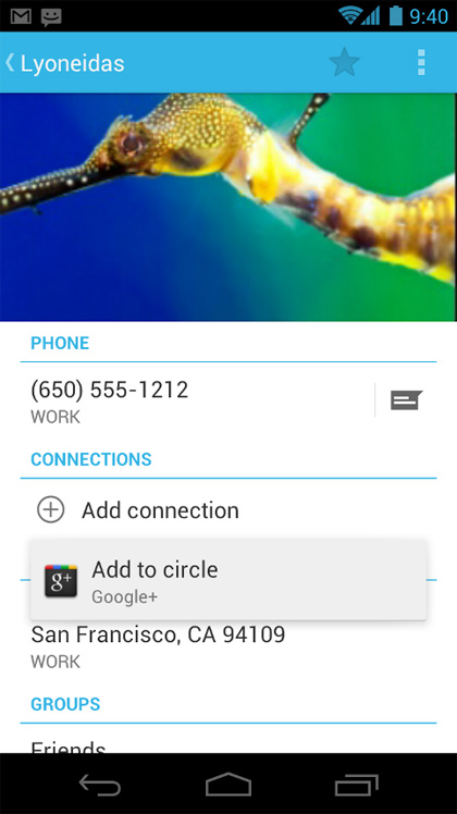Contacts/People in Android ICS