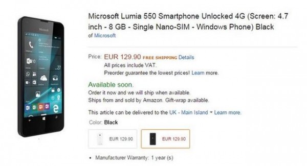 Win 10»Lumia 550ʼԤ Լ938Ԫ