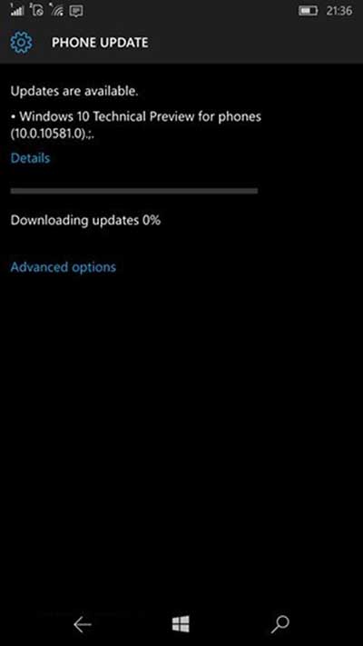 Win10 MobileԤ10581ؿ0%ô