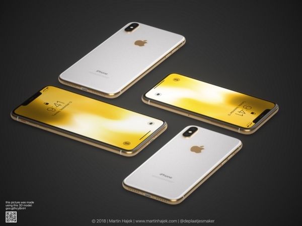 新iPhone X/X Plus金色版渲染图：黑金最有爱